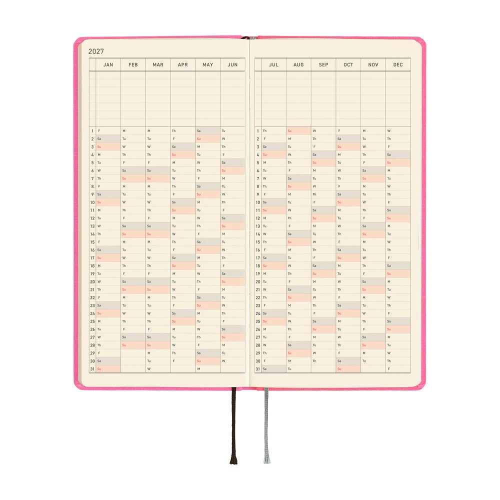 Hobonichi Techo 2027 Weeks - Colors: Pink Sapphire