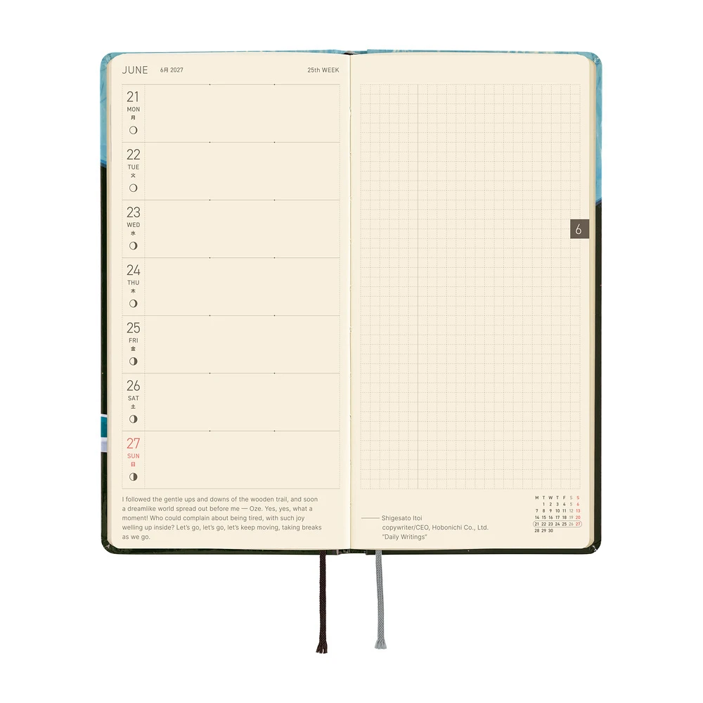 Hobonichi Techo 2027 Weeks - Hiroko Kubota: Meteor Shower in the Light Blue Forest