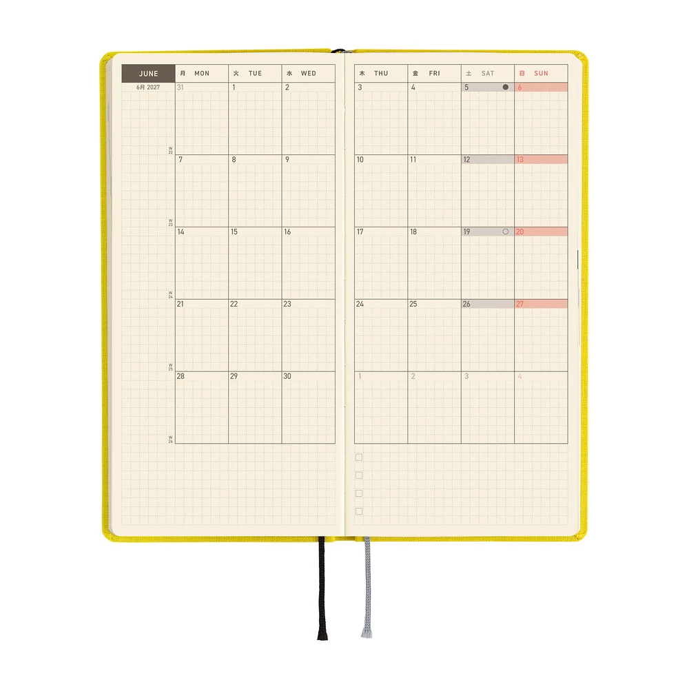 Hobonichi Techo 2027 Weeks Mega - Colors: Canaria Yellow