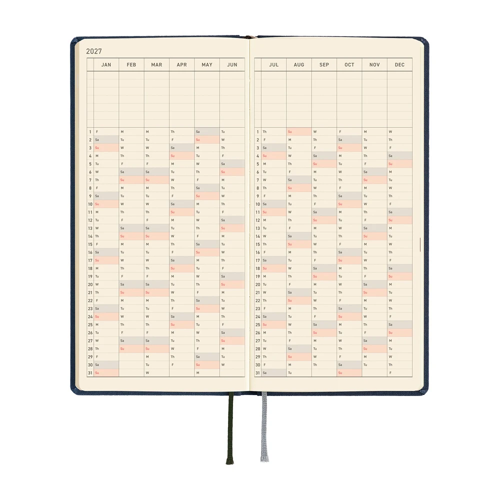 Hobonichi Techo 2027 Weeks Mega - Colors: Midnight Blue