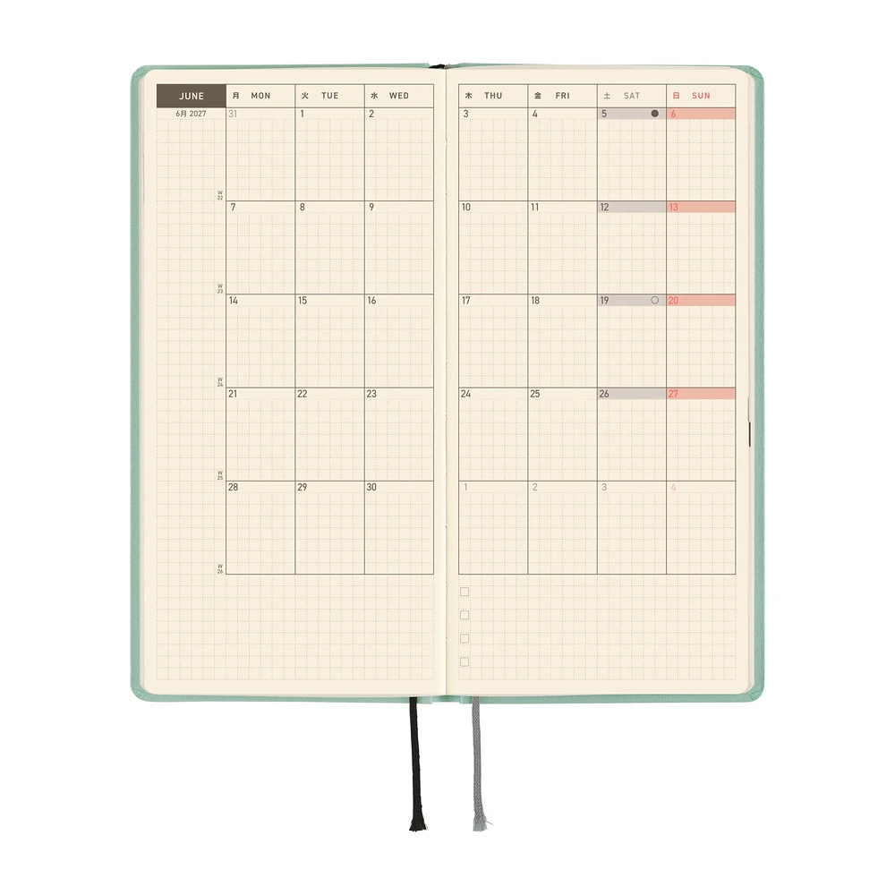 Hobonichi Techo 2027 Weeks - Paper Series: Frosty Jade