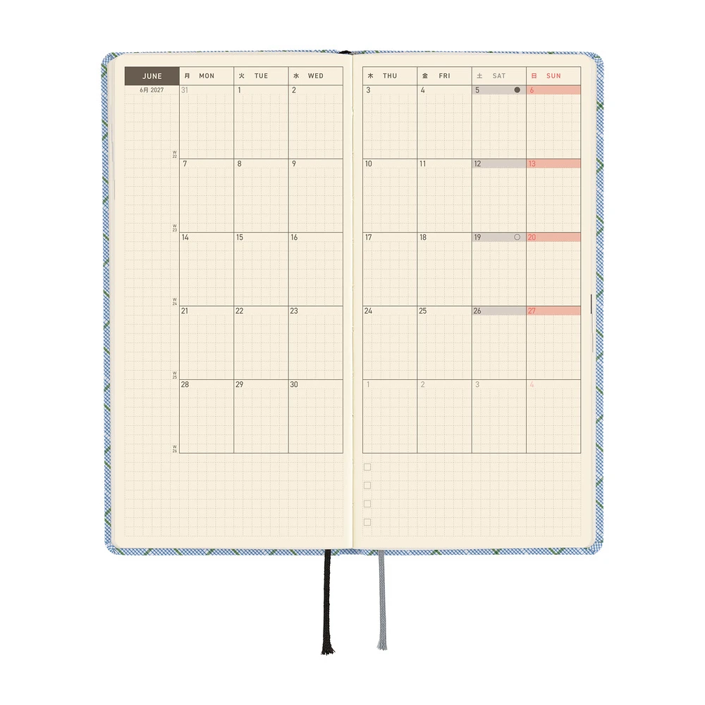 Hobonichi Techo 2027 Weeks - Shirt Fabric: Graph Plaid