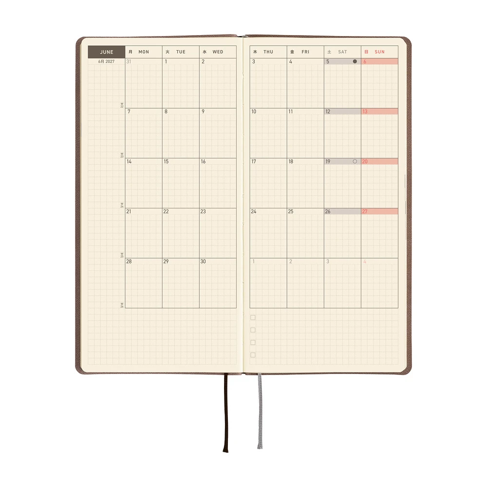 Hobonichi Techo 2027 Weeks - Smooth: Cafe au Lait