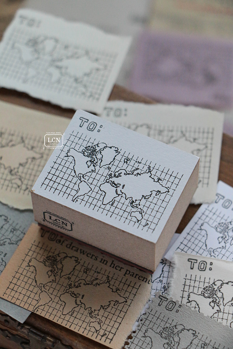Lin Chia Ning Rubber Stamp - World Map