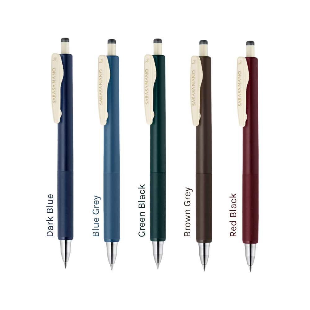 Zebra Sarasa NANO Gel Pen 0.3 - Vintage Colour Set A