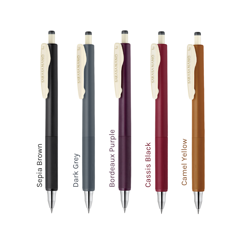 Zebra Sarasa NANO Gel Pen 0.3 - Vintage Colour Set B