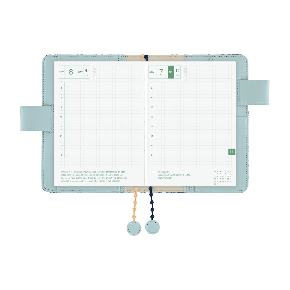 Hobonichi Techo A6 Original Cover - mina perhonen: felice (Blue)
