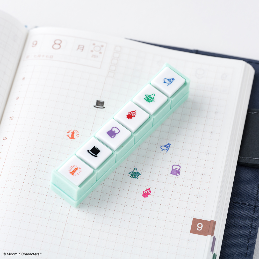 Hobonichi x Kodomo no Kao Pochitto6 Push-Button Stamp - Moomin
