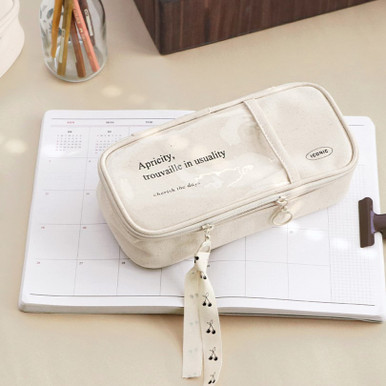 ICONIC Cottony Grand Pen Pouch - Ivory