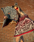 Gothic Mandala Pashmina — Red & Black