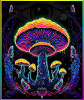 The Great Shroom Large UV Reactive Tapestry