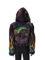 Jurassic  Reversible Faux Fur Jacket