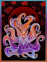 Nine Tails Large UV Reactive Tapestry