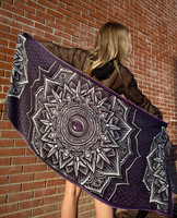 Gothic Mandala Pashmina — Purple & Black