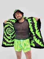 Hypnotic Green Reversible Faux Fur Jacket