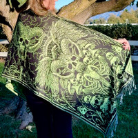 Solid Nightmares Pashmina — Green & Black