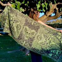 Solid Nightmares Pashmina — Green & Black