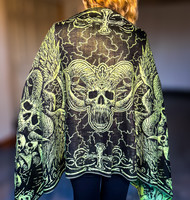 Solid Nightmares Pashmina — Green & Black