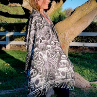 Solid Nightmares Pashmina — White & Black