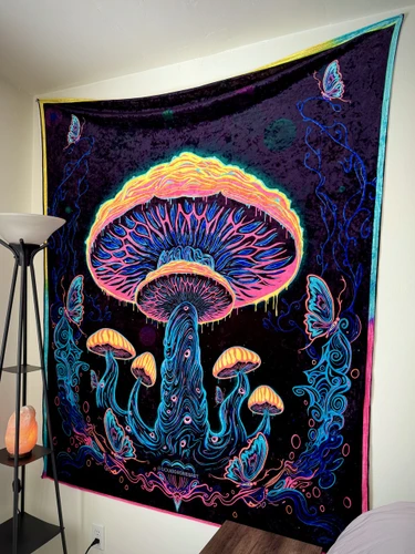 The Great Shroom Large UV Reactive Tapestry