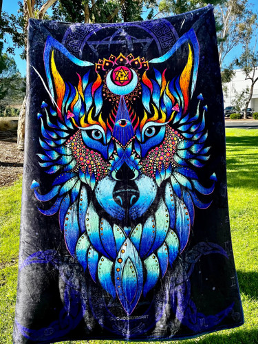 Wolf ╳ Kaleidodope Double Sided Blanket