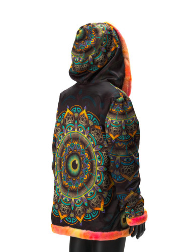 Wildcat Mandala Reversible Faux Fur Jacket