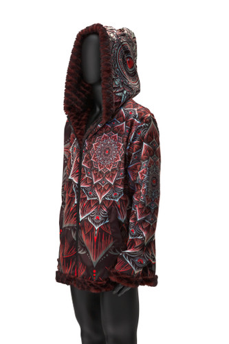 Gothic Mandala Reversible Faux Fur Jacket