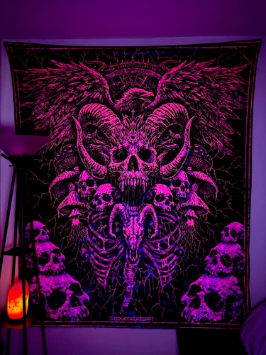 Solid Nightmares Large UV Reactive Tapestry
