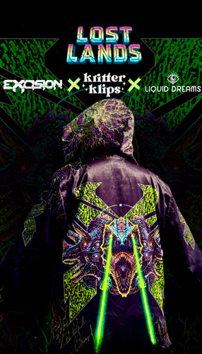 Excision x KK x LD Collab Reversible Faux Fur Jacket