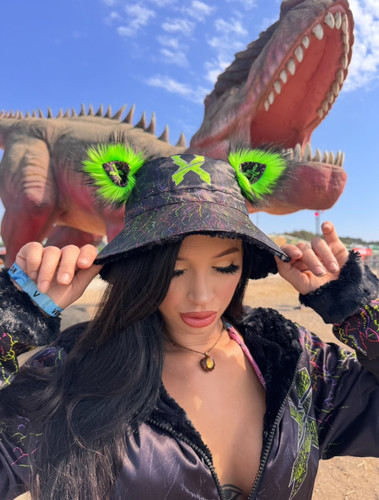 Excision x KK x LD Collab Reversible Faux Fur Bucket Hat