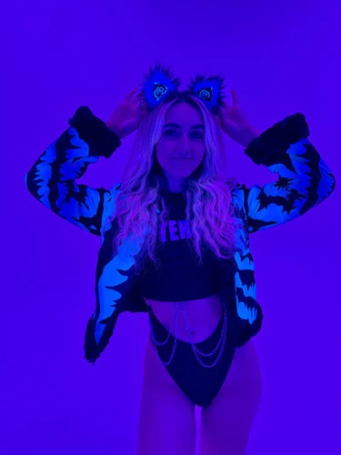Hypnotic Blue Reversible Faux Fur Jacket