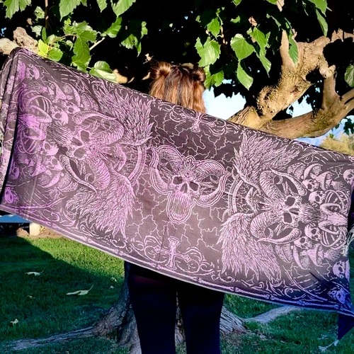 Solid Nightmares Pashmina — Purple & Black