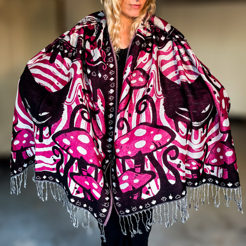 Alice II Pashmina — Pink & White