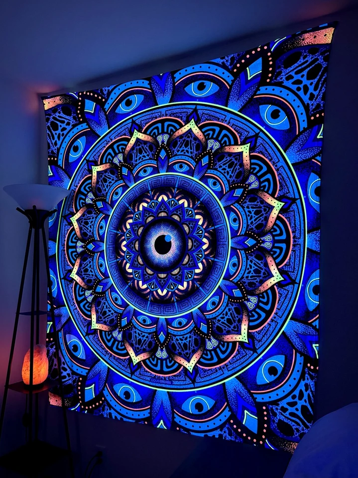 Wildcat Mandala Large UV Reactive Tapestry