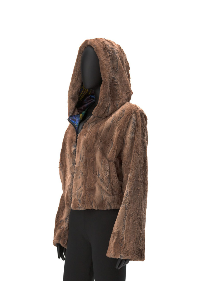 Wildcat Mandala Reversible Faux Fur Jacket