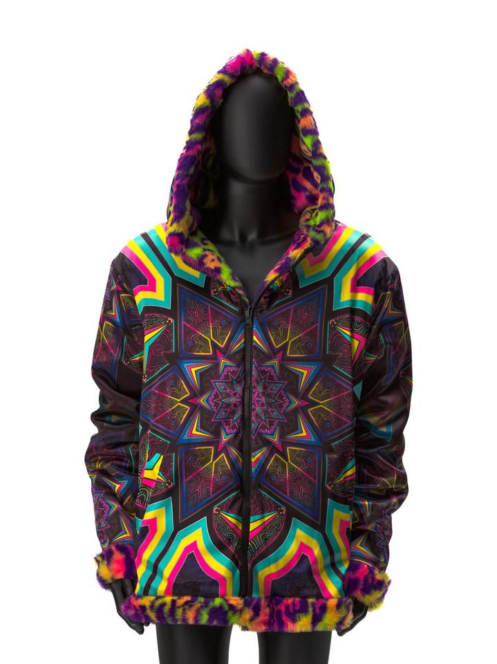 Kaleidodope Reversible Faux Fur Jacket