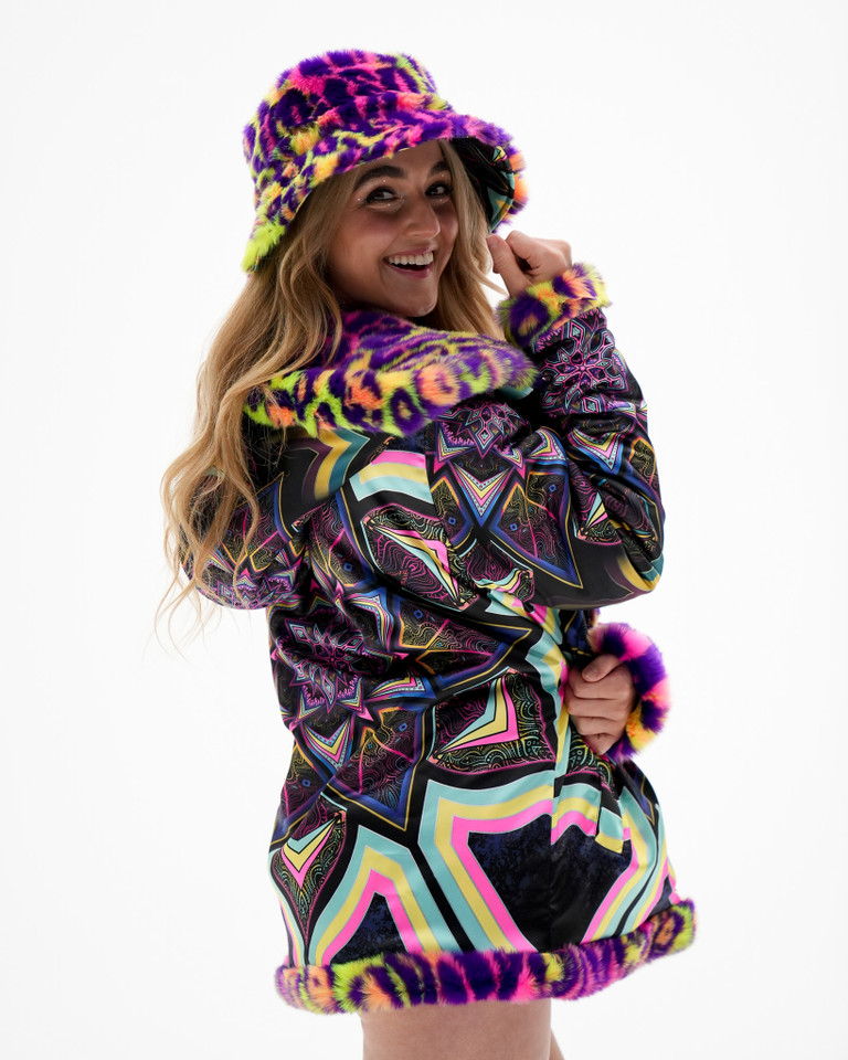 Kaleidodope Reversible Faux Fur Jacket
