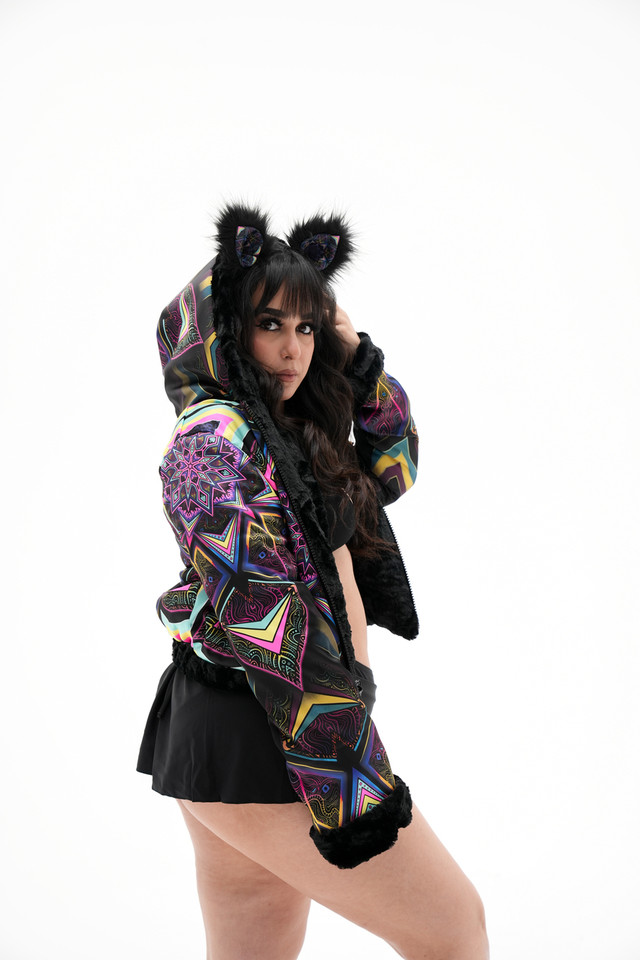 Kaleidodope Reversible Faux Fur Jacket
