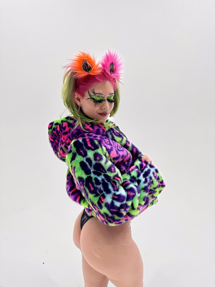 Jurassic  Reversible Faux Fur Jacket
