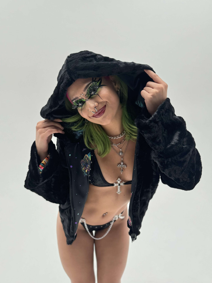 Jurassic  Reversible Faux Fur Jacket