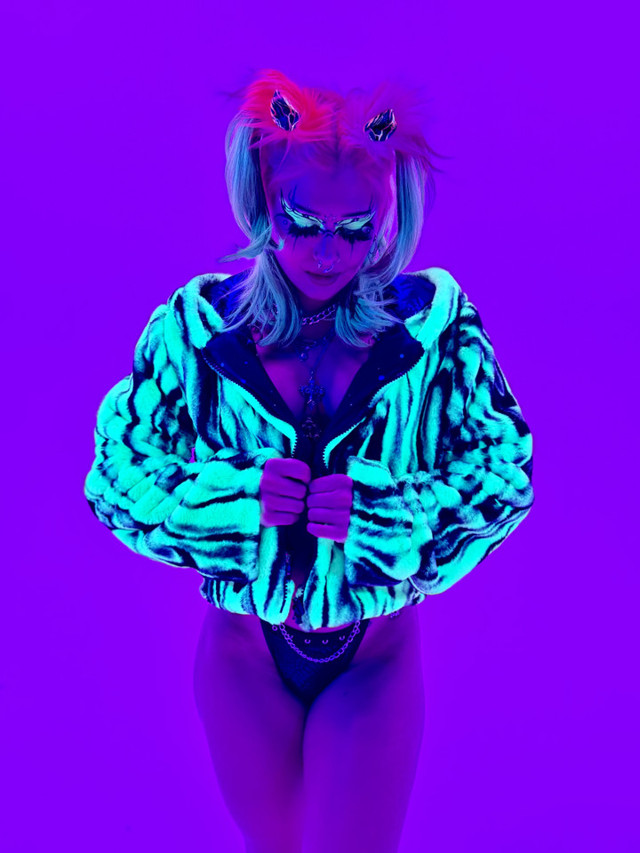 Jurassic  Reversible Faux Fur Jacket