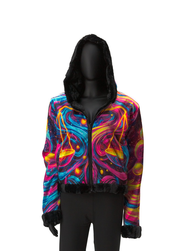 Zodiac Dreams ♎️ Libra Reversible Faux Fur Jacket
