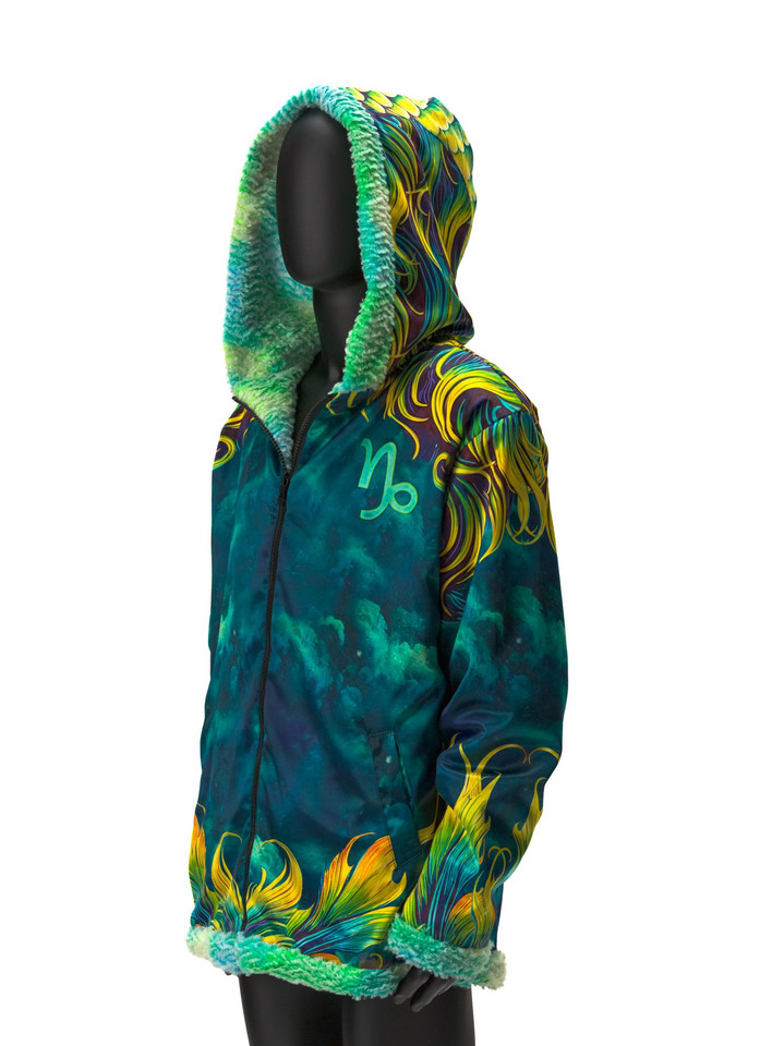 Zodiac Dreams ♑️ Capricorn Reversible Faux Fur Jacket