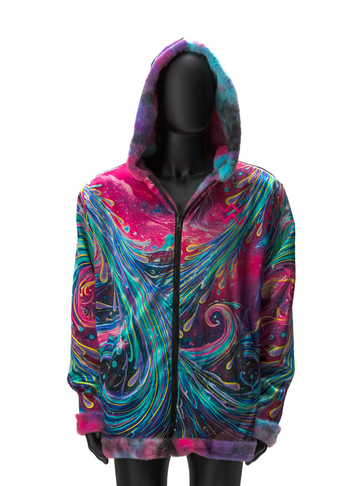 Zodiac Dreams ♒️ Aquarius Reversible Faux Fur Jacket