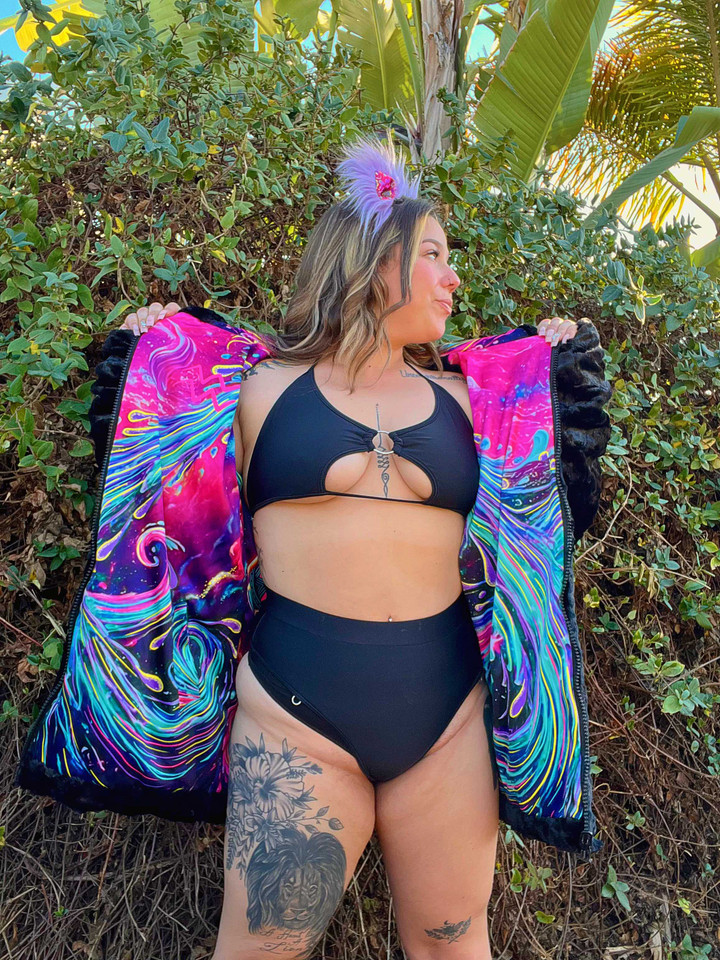 Zodiac Dreams ♒️ Aquarius Reversible Faux Fur Jacket