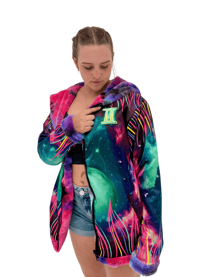 Zodiac Dreams ♊️ Gemini Reversible Faux Fur Jacket