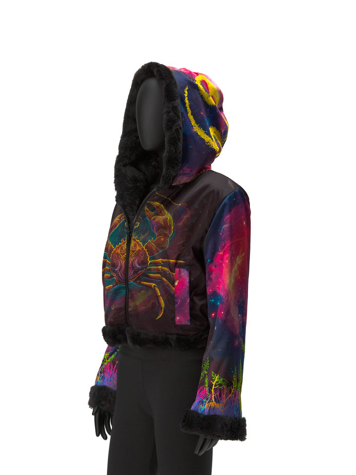 Zodiac Dreams ♋️ Cancer Reversible Faux Fur Jacket