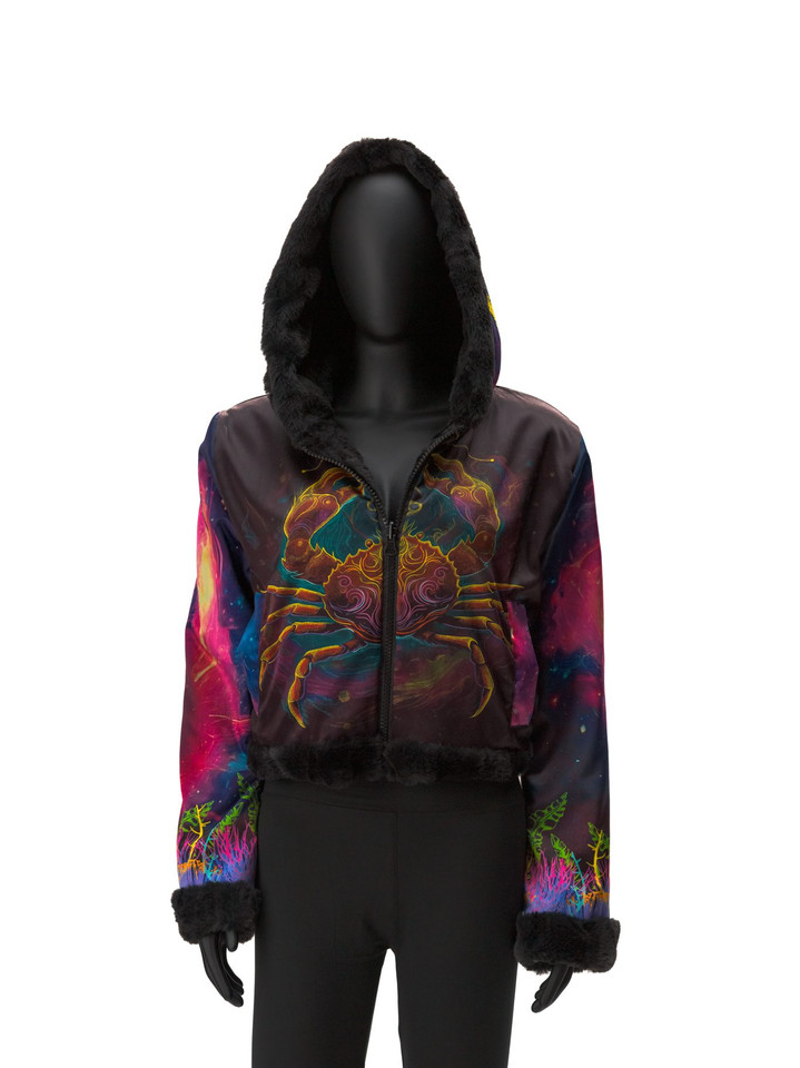 Zodiac Dreams ♋️ Cancer Reversible Faux Fur Jacket