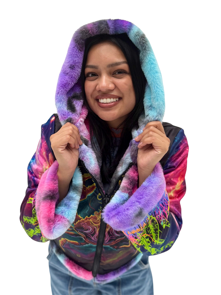 Zodiac Dreams ♋️ Cancer Reversible Faux Fur Jacket