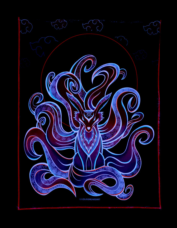 Gothic Mandala ╳ Nine Tails Double Sided Blanket
